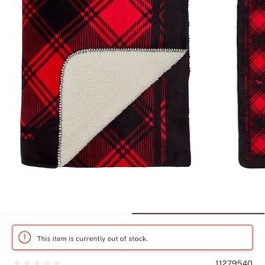 Victoria's Secret Red and Black Plaid Throw Blanket